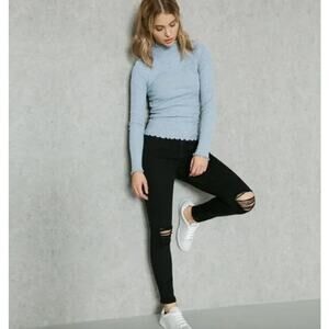 FLSALE30 TOPSHOP Jamie Moto Black Jeans Size W28 Skinny Jeans Stretch